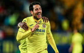 Dani Parejo celebra un gol con el Villarreal.