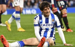 David Silva durante un partido de la Real Sociedad.