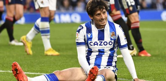 David Silva durante un partido de la Real Sociedad.