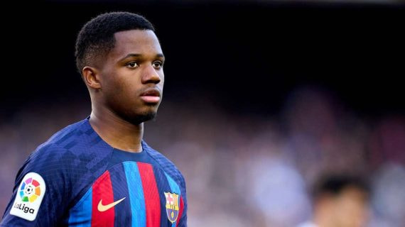Ansu Fati, en un partido del Barcelona.