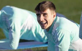 Fresneda, en un entrenamiento con el Real Valladolid.