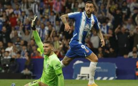 Joselu, en el partido contra el Atlético.