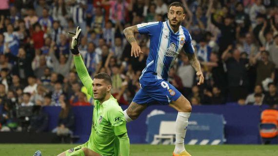 Joselu, en el partido contra el Atlético.