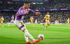 Fresneda, en un partido ante el Barça en el José Zorrilla.