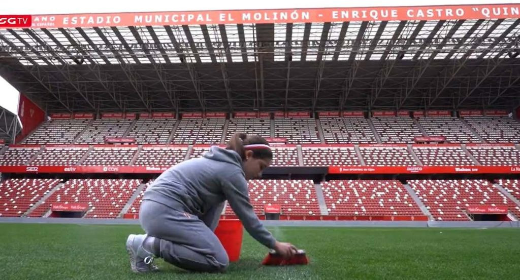 Una imagen del polémico vídeo del Sporting. Sporting de Gijón