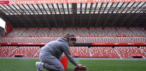 Una imagen del polémico vídeo del Sporting. Sporting de Gijón