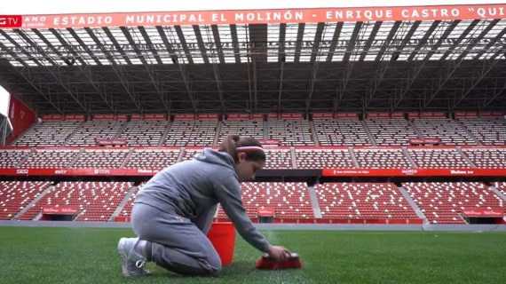 Una imagen del polémico vídeo del Sporting. Sporting de Gijón