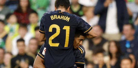 Brahim y Bellingham, ante el Betis.