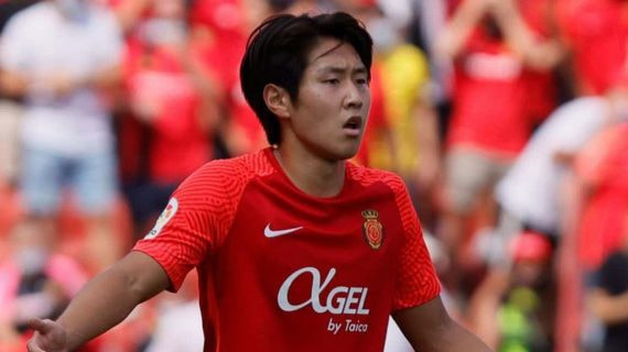 Kang-in Lee, durante un partido del Mallorca.