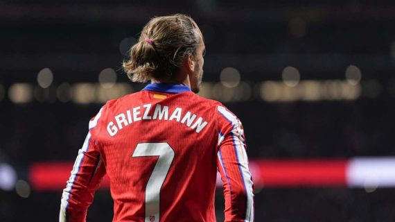 Antoine Griezmann, durante un partido con el Atlético de Madrid esta temporada.