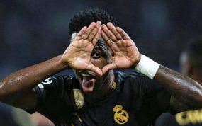 Vinicius, durante un partido del Real Madrid en Champions.