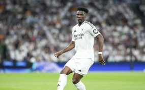 Tchouameni durante el Real Madrid-Stuttgart.