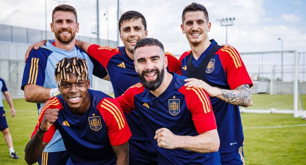 Los internacionales, en un entrenamiento.