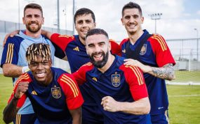 Los internacionales, en un entrenamiento.