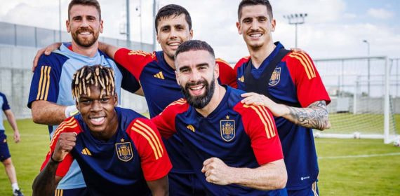 Los internacionales, en un entrenamiento.