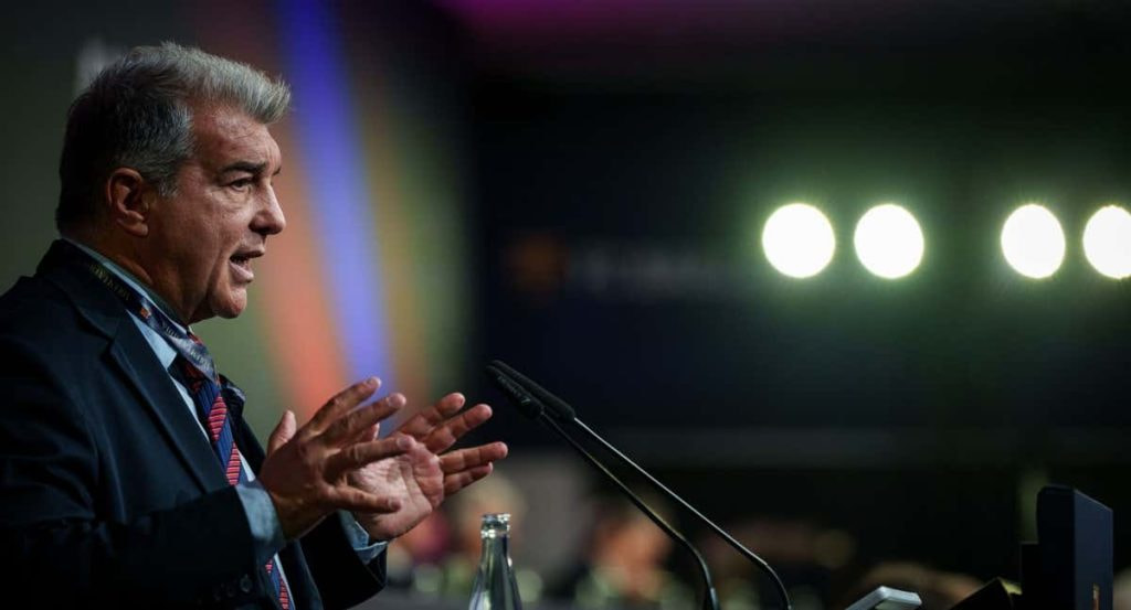 Joan Laporta en la última Asamblea de Compromisarios.