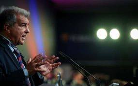 Joan Laporta en la última Asamblea de Compromisarios.