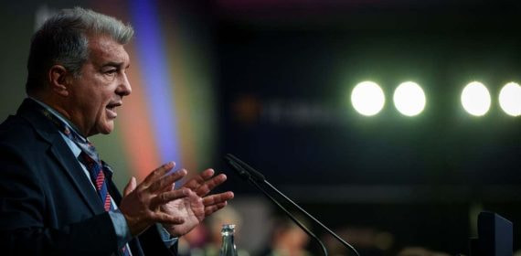 Joan Laporta en la última Asamblea de Compromisarios.