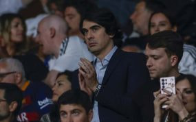 Diego Fernandes, en La Cartuja viendo la final de la Copa.