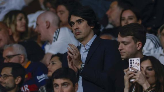 Diego Fernandes, en La Cartuja viendo la final de la Copa.