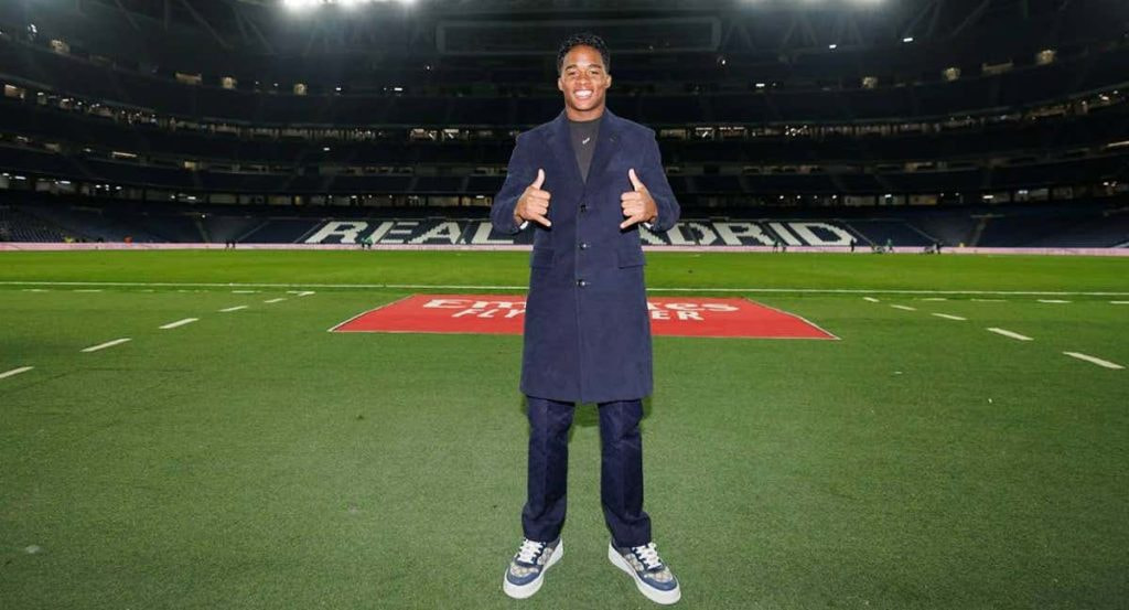 Endrick, en el Santiago Bernabéu.