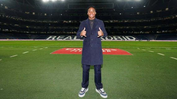 Endrick, en el Santiago Bernabéu.