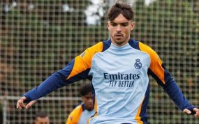 Asencio, en un entrenamiento de la semana pasada.