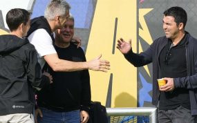 Laporta presenció el último entrenamiento antes de viajar a San Sebastián.