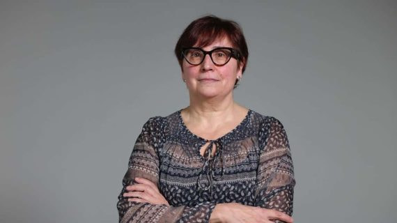 Maite Zúñiga, en su visita a Relevo.