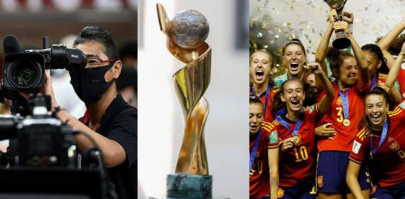 La selección femenina Sub-20 se proclamó campeona del mundo y un operador de cámara de televisión.