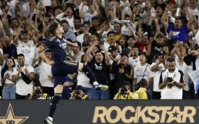 Valverde celebra su segundo gol en el partido ante el Milán.