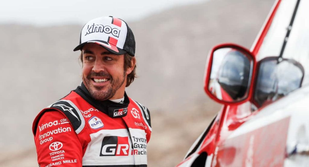 Fernando Alonso, con el Toyota Hilux en el Rally Dakar 2020.