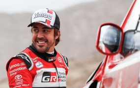 Fernando Alonso, con el Toyota Hilux en el Rally Dakar 2020.