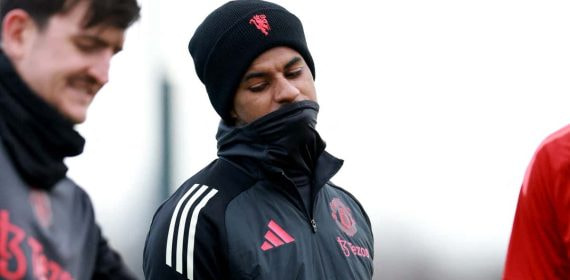 Rashford, entrenando con el United.