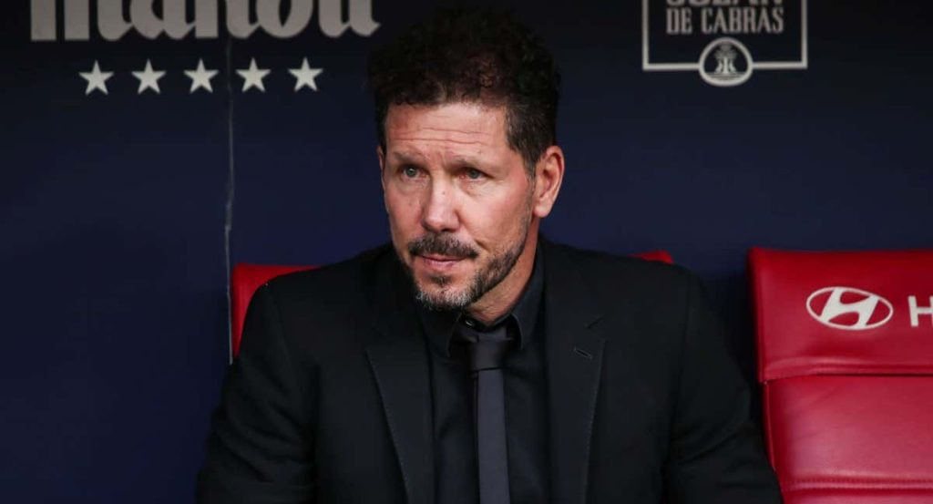 Simeone en un partido con el Atlético de Madrid.