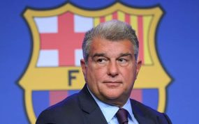 Joan Laporta durante una rueda de prensa.
