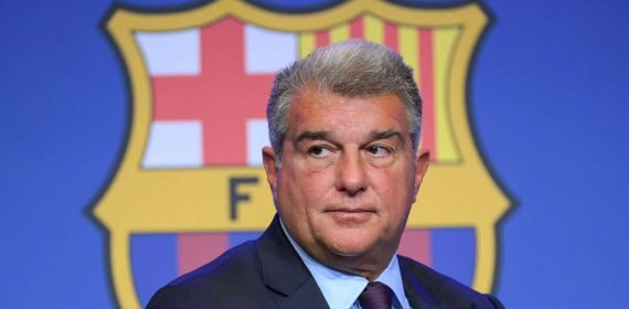 Joan Laporta durante una rueda de prensa.