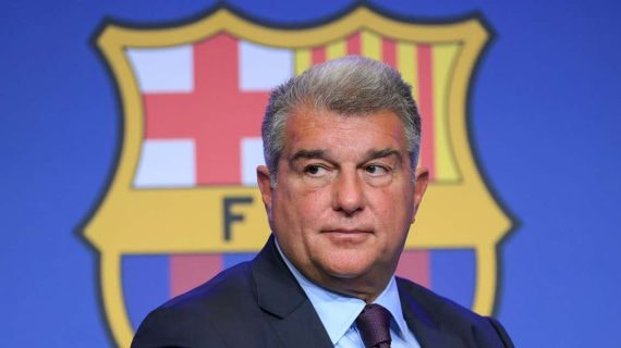 Joan Laporta durante una rueda de prensa.