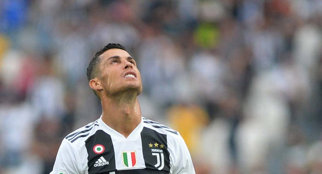 Cristiano, en un partido con la Juventus.