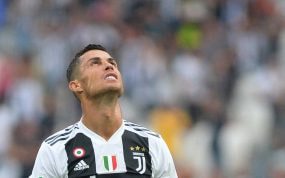 Cristiano, en un partido con la Juventus.