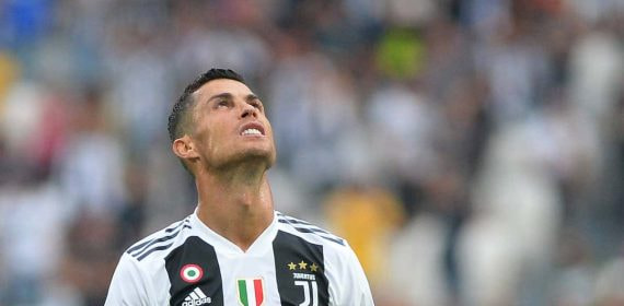 Cristiano, en un partido con la Juventus.