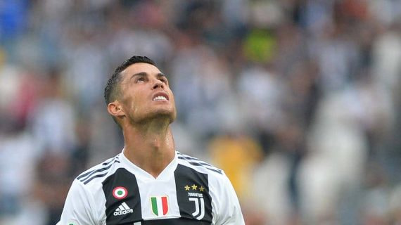 Cristiano, en un partido con la Juventus.