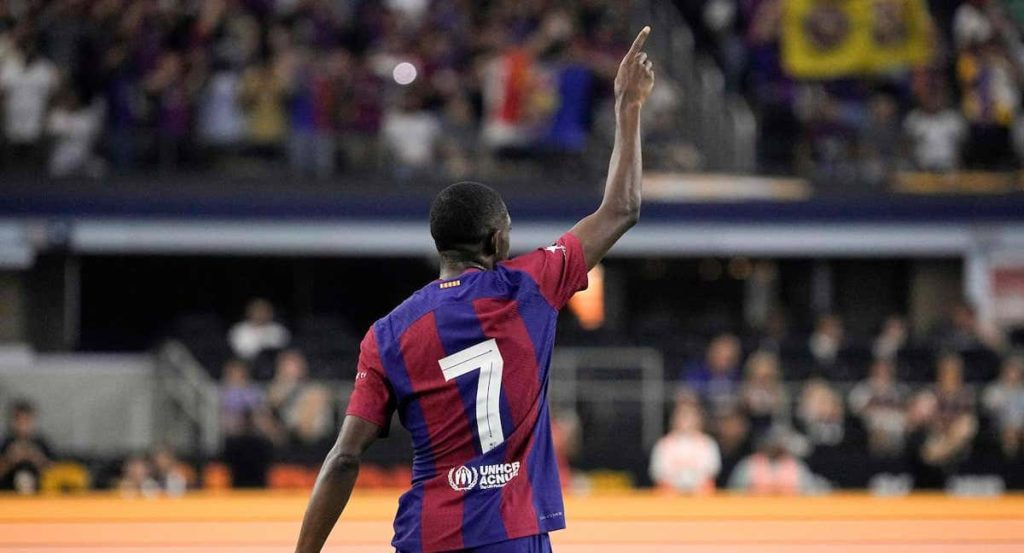 Dembelé, en su último partido como culé.