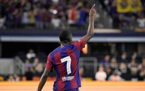 Dembelé, en su último partido como culé.