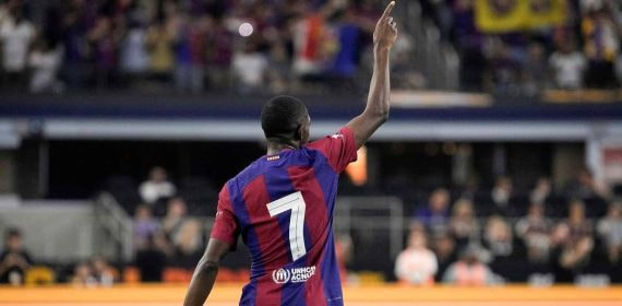 Dembelé, en su último partido como culé.