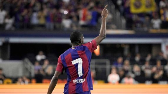 Dembelé, en su último partido como culé.