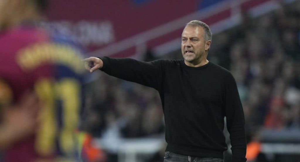 Flick durante el partido ante el Espanyol.