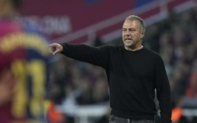 Flick durante el partido ante el Espanyol.