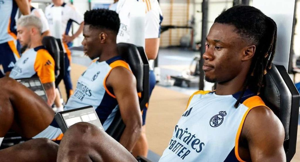 Camavinga, en el gimnasio.