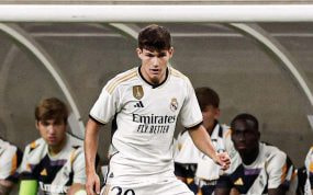 Fran García, con el Real Madrid.
